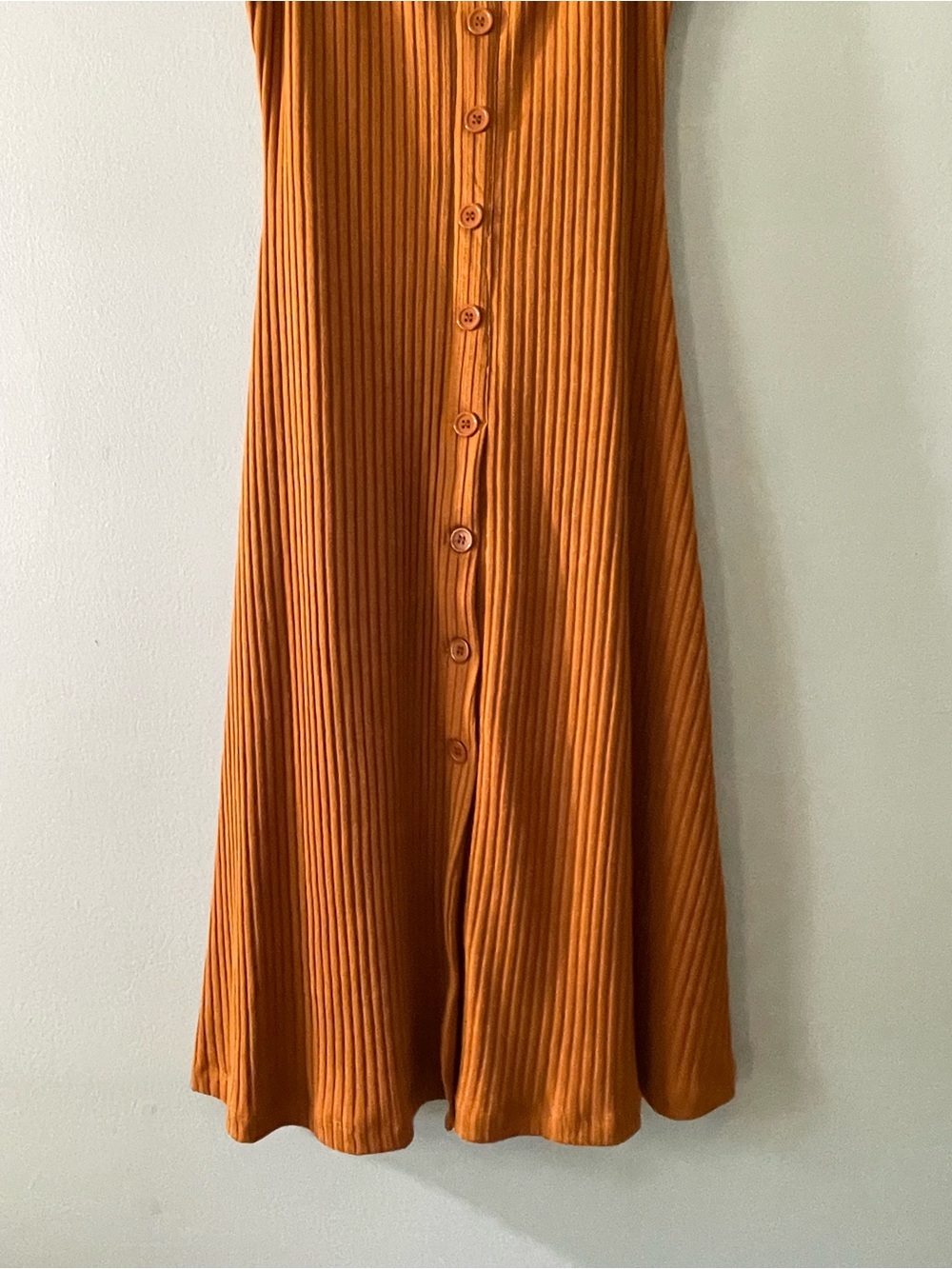Wishlist Ribbed Button-Front Slip Dress in Brown - Picture 4 of 8
